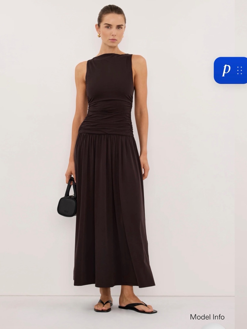 DISSH Meg burnt chocolate Sleeveless knit Maxi Dress